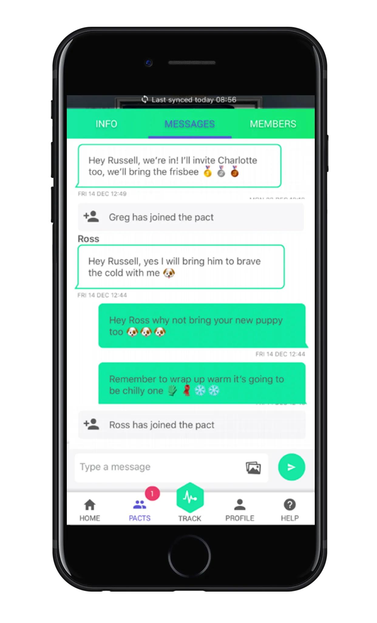 Encourage each other and share progress with Pactive app
