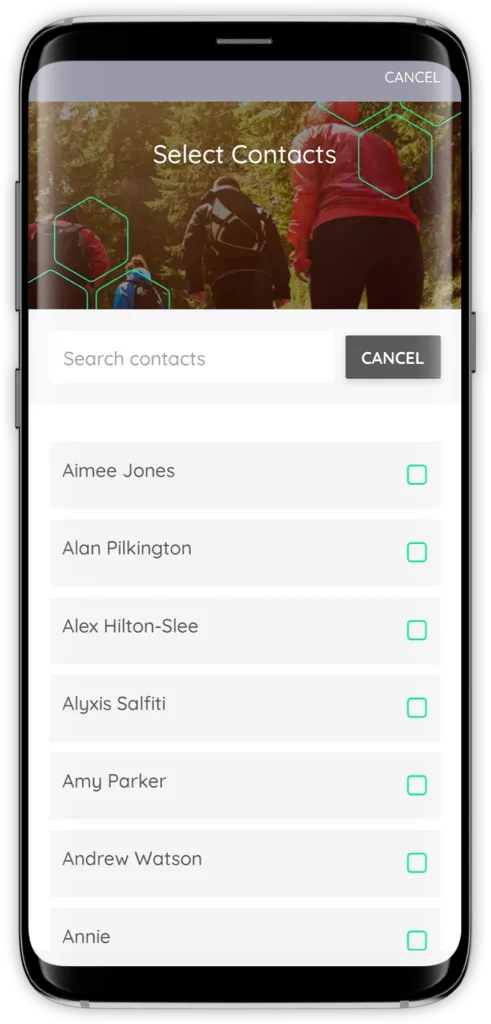 Screen 2 How to invite people to join your Pact
