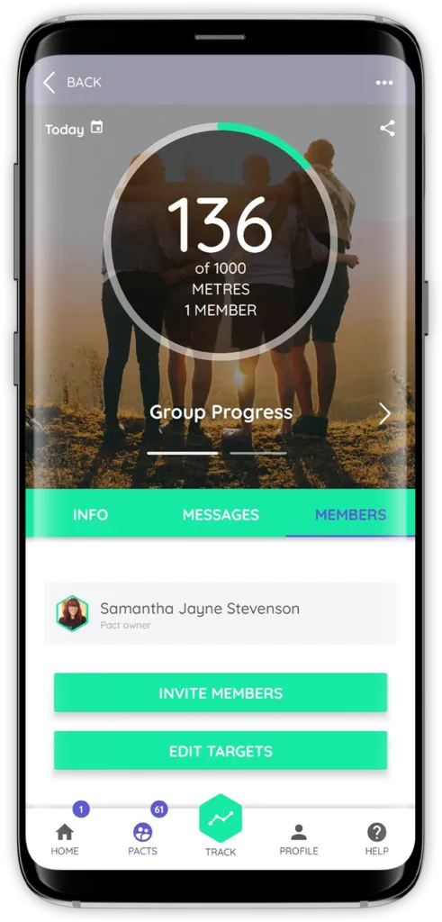Screen 1 How to invite people to join your Pact
