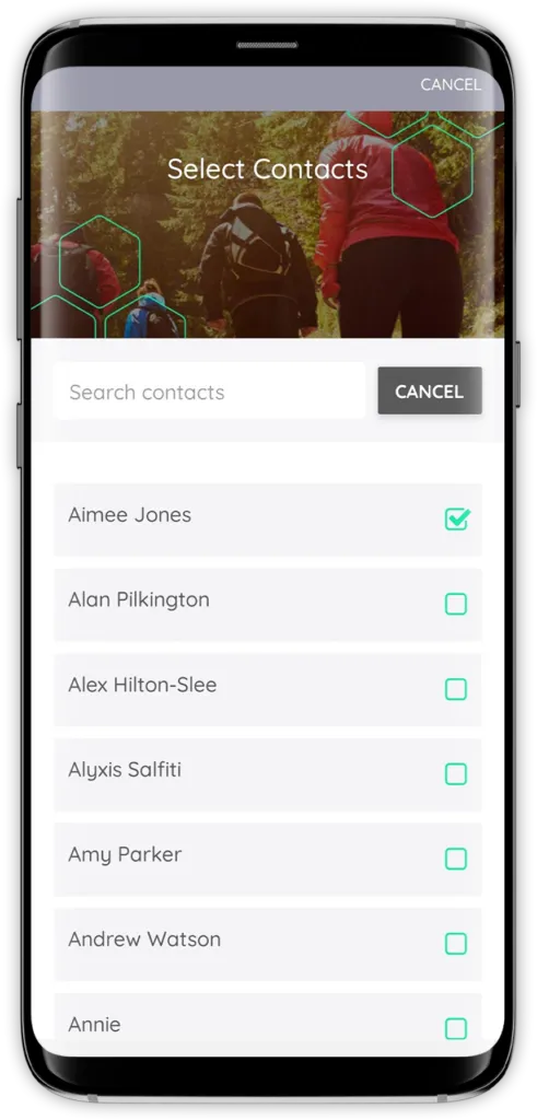 Screen 3 How to invite people to join your Pact
